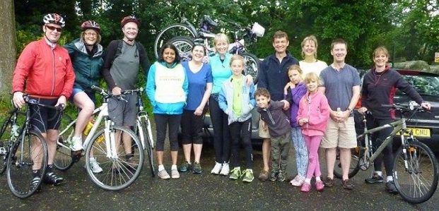 Participants in the 2014 cycle challenge about to set off